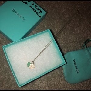 TIFFANYS BLUE AND SILVER HEART NECKLACE